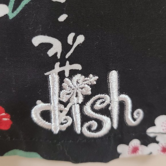 EUC DISH Asian Inspired Black Floral Y2K Sundress with Cherry Blossoms & Kanji - Picture 5 of 6